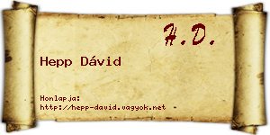 Hepp Dávid névjegykártya